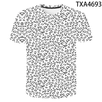 Leopard Print T Shirt Muži, Ženy, Deti Zábavné zvieraciu Srsť T-shirt Camiseta 3D Vytlačené Bežné Fitness Tees Topy Chlapec Dievča Oblečenie