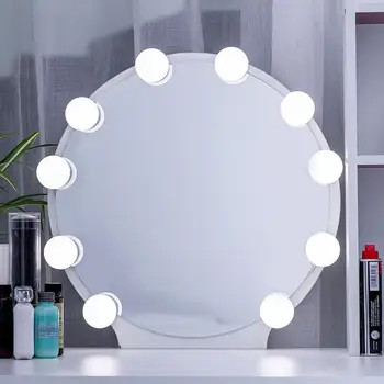 Lepidlo 5V USB LED Domov Kúpeľňa make-up Zrkadlo Márnosť Stlmiť Svetlo Žiarovky Lampy určené pre úsporu energie s dlhú životnosť.
