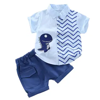 Letné Baby Chlapci Cartoon Shark T-shirts + Šortky Oblečenie Sady Najnovšie Dieťa Batoľa Krátky Rukáv Oblečenie Sady