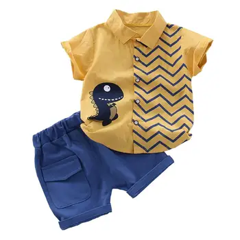 Letné Baby Chlapci Cartoon Shark T-shirts + Šortky Oblečenie Sady Najnovšie Dieťa Batoľa Krátky Rukáv Oblečenie Sady