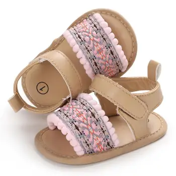 Letné Baby Dievčatá Kvety Tlače Anti-Slip Priedušná Sandále