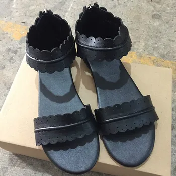 Letné byty sandále dámske topánky peep-toe zips, papuča ženské topánky ploché pevné priedušná obuv ženy sandále sapato feminino