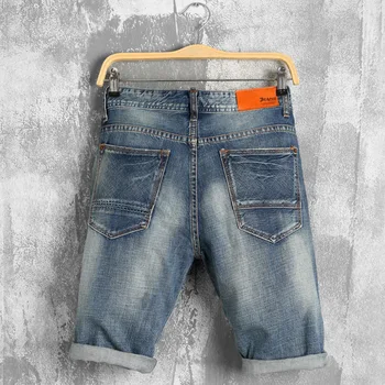 Letné denim šortky muž otvor nostalgické Denim Šortky mužov nohavice veľkosť kovboj módne Značky-oblečenie, Krátke Homme 221