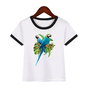 Letné detské oblečenie Toucan bird tlač tee tričko deti tshirt Cockatiel papagáj dizajn dieťa, chlapec, dievča, t-shirt roztomilé dievčatá hore