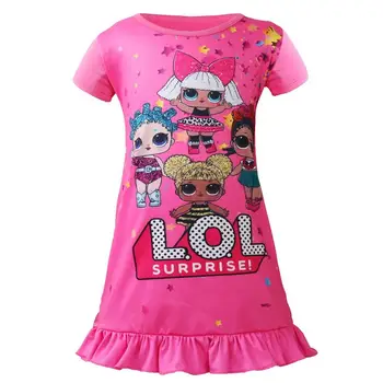Letné Dievčatá Sleepwear LOL Prekvapenie Detí-Krátke rukávy Pyžamo Nightgowns pre Dievčatá Teenager Nightdress Deti Nočné Šaty