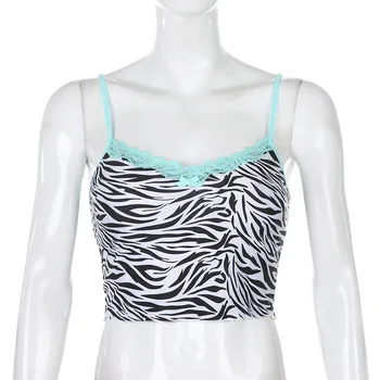 Letné Dámske Sexy Obliekajú-baring Košieľka, Osobné Dievčatá Zebra/Leopard Tlač Čipky Spojov tvaru Backless Slim Top