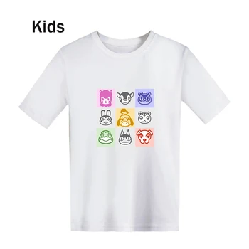 Letné Horúce Prined Animal Crossing Deti T-shirt Čierna Topy Nové Vhodné Deti Krátky Rukáv t shirt Bežné Chlapci Dievčatá Tees