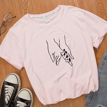 Letné kórejských Žien T Shirt Estetické Zábavné Umenie Line Tlač Kreslenie T Shirt 90. rokov Krátky Rukáv Kapela Tričko Kreatívne Ženy Topy Čaj