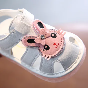 Letné Led Svetlo Baby Girl Sandále 0-2 Rokov Batoľa Dievča Topánky Ružová, Biela Farba, 11.5 cm-13,5 cm