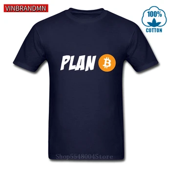 Letné Mužov Plán B Cryptocurrency Bitcoin Zábavné Tričká pre Mužov BTC Cryptocurrency tričko Classic Narodeninám Bitcoin Tričko