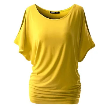 Letné Módy Ženy Batwing Sleeve T-Shirts Príležitostné O neck Tee Nadrozmerné Topy S-5XL Hollo Sa WDC558