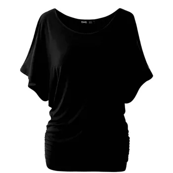 Letné Módy Ženy Batwing Sleeve T-Shirts Príležitostné O neck Tee Nadrozmerné Topy S-5XL Hollo Sa WDC558