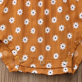 Letné Novonarodené Dievčatká Popruh Kvetinový Bowknot Romper Jumpsuit Oblek Sunsuit Oblečenie