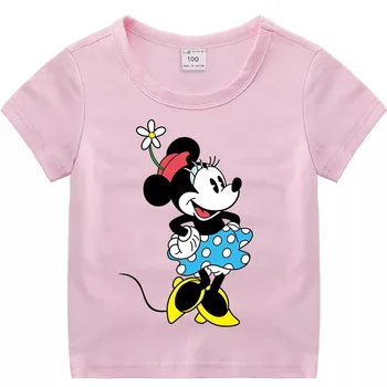 Letné Nové Dieťa Dievča Oblečenie Cartoon Minnie Mouse T shirt Joker Ležérne Módne Deti T-shirt Chlapec Topy Tees Deti Oblečenie