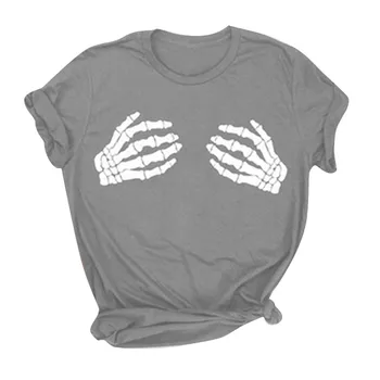 Letné nové módne dámske topy lebky kostra ruky 3d pinting t shirt zábavné topy grafické tees harajuku t-shirt Femme