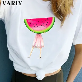 Letné Sladké Ovocie, banány, Ananás, Ženy tričko Tlač Melón Dámy Vytlačené Ženy Top Bežné Žena Tee Tričko T Žena T-shirt