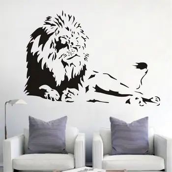 Lev zvierat lev samolepky na stenu domova obývacia izba kreatívne nástenné art nášivka vymeniteľné Cartoon Stenu, Nálepky 3138