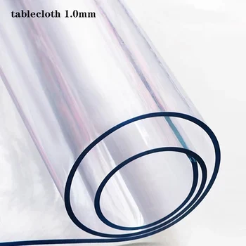 LGOLOL1.0 mm transparentné PVC obrus silné vodotesná plastová tabuľka kryt olej-doklad, kuchynský stôl placemat mäkké sklo mat