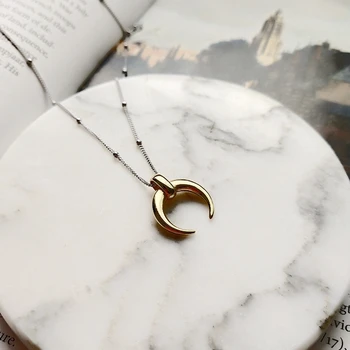 Libra 925 silver moon prívesok zlatý náhrdelník módne wild Polmesiaca choker náhrdelník pre ženy narodeniny festival šperky darček
