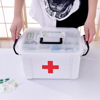Liek Box Prvej Pomoci Úložný Box Domov Lekárske Box Rodiny Lekárničku Dvojvrstvové Box Prenosný Medicíny Box