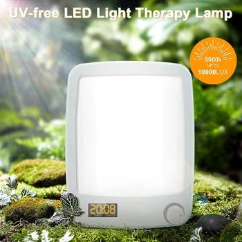 Liečba svetlom Lampy,10,000 LUX UV-Free LED Terapia Lampa, Energie, Svetla, Wake-Up Light Budík & Spánok EÚ Plug
