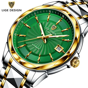 LIGE 2020 Nové Muži Mechanické Náramkové hodinky z Nerezovej Ocele 100ATM Vodotesné Hodinky Top Značky Luxusné Športové Muži Hodinky Reloj Hombre