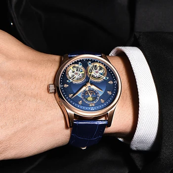 LIGE pánske hodinky Pánske Hodinky top značky luxusné Automatické mechanické športové hodinky mužov wirstwatch Tourbillon Reloj hombres 2019