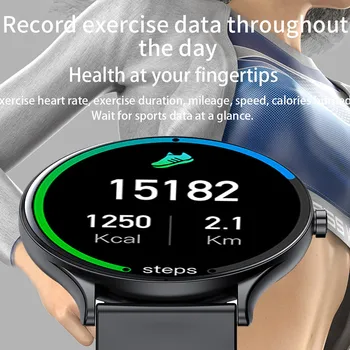 LIGE Smart Hodinky Muži, Ženy, Športové Fitness Tracker Zdravie Monitor Nepremokavé Plný kruh dotykový displej Elektronické hodiny smartwatch
