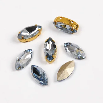 Light Sapphire 4200 Kamienkami Navette Šiť Na Drahokamu Ručné Textílie Šitie Drahokamu Pre Appliques Odev, Remeslá
