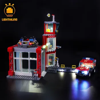 LIGHTAILING LED Svetla Kit Pre Mesto Série Požiarnej Stanice 60215 Stavebné kamene, Osvetlenie Nastavenie (NIE Zahŕňajú Modelu)