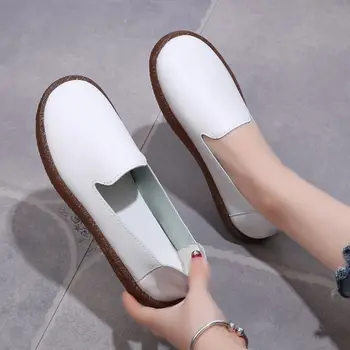 LIHUAMAO ženy bytov mokasíny kolo prst pošmyknúť na bežné pohodlné mäkké topánky pre stranu práce, voľný čas, prechádzky obuv obuv