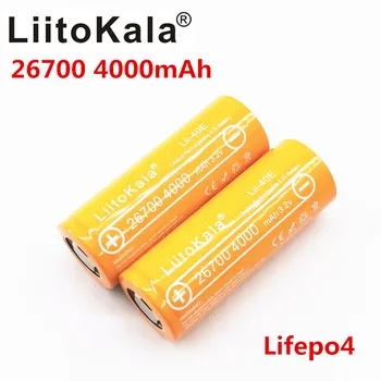 LiitoKala 3.2 V Lifepo4 Lii-40E 26700 4000mAh Nabíjateľná Batéria pre solárne svetlo výstražné svetlo mikrofóny