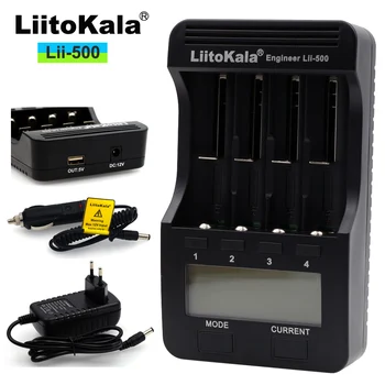 Liitokala Lii-500 LCD Nabíjačka batérií, Nabíja 18650 3,7 V 18350 18500 16340 17500 25500 10440 26650 1.2 V, AA, AAA NiMH Batérie