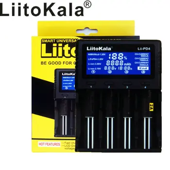 Liitokala lii-PD4 18650 26650 1.2 V, AA, AAA NiMH 3,7 V lítiové batérie, nabíjačky 26650 štyri smart slot Univerzálna nabíjačka