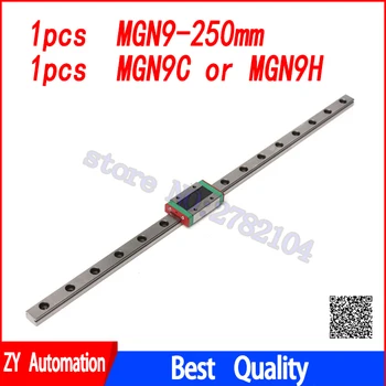 Lineárne Sprievodca 9mm MGN9 250 mm lineárny železničnej cesty + MGN9C alebo MGN9H Dlhé lineárne prepravu pre CNC X Y Z Osi
