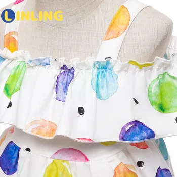 LINLING 2020 Dievčatá Polka-Dot Dress 2019 Letných Lúk plesové Šaty, Oblečenie pre Deti Detská Princezná Šaty Deti Oblečenie V228