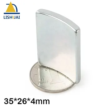 LISHUAI 4pcs Silné Kachľové Neodýmu Magnet 35*26*4 mm Trvalé NdFeB Motorových Magnet pre Priemysel