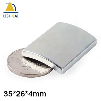 LISHUAI 4pcs Silné Kachľové Neodýmu Magnet 35*26*4 mm Trvalé NdFeB Motorových Magnet pre Priemysel