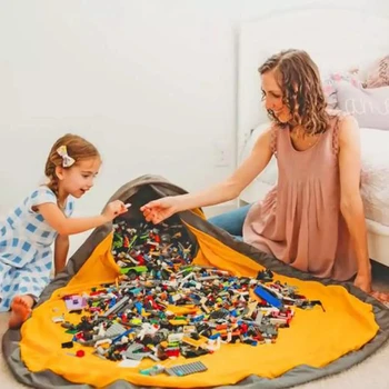 List Preč Hračka Clean-up Skladovanie Taška Hrať Mat Lego Hračky Organizátor Skladacia Skladovacie Kontajnery, Prenosné Úložné Koše