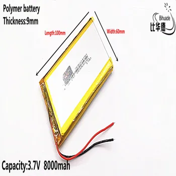 Liter energie batérie Dobré Qulity 3,7 V,8000mAH 9060100 Polymer lithium ion / Li-ion batéria pre tablet pc BANKA,GPS,mp3,mp4