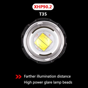 Litwod XHP90.2 Zoom Svetlometu Výkonné Led Svetlomet XHP50 Vedúci svetlo Baterky Baterky 3KS 18650 7800mah Batérie Banky