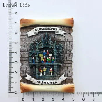 Liči Život 3D Mníchov Nemecko Radnica Živice Chladnička Magnet na Chladničku Nálepky Domáce Dekorácie