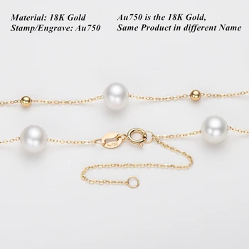 Lnngy 18K Šperkov a Zlatých Reťazí Náhrdelník Prírodné Sladkovodné Perly Náhrdelníky Bijoux Femme Darčeky pre Ženy Zapojenie Narodeniny