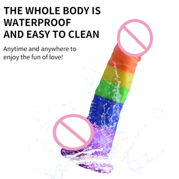 Loaey Dlho Rainbow Dildo Sex Veľké Hračky Análny S Nasávacím Tovaru Pre Ženu Dospelých Hry Erotické Gay Žena Obrovský Plastové Penis