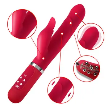 LOAEY USB Nabíjanie Silný rýchlosť Vibrátor 360 Stupňov Otáčanie Silikónové Škálovateľné Korálkové Čarovná Palička Masér Sexuálne Hračky Pre Ženy