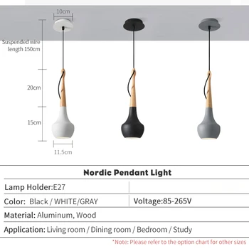 Loft Prívesok Svetlá Moderné Spálne dekorácie Nočná lampa E27 Matné Nordic Stropu Visí Priemyselné Svietidlá pre obývacia izba