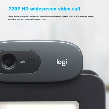 Logitech C270i 720P HD Webkamera Vstavaný Mikrofón Počítač USB Web Kamery pre Live Broadcast Video Volanie Konferenčný Office Hot