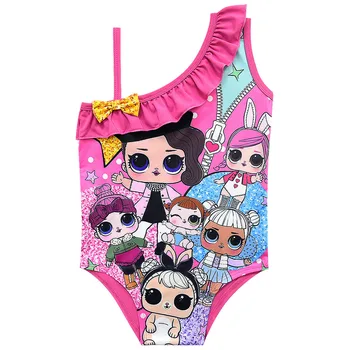 LOL Prekvapenie Bábika 2019 Nové detské Plavky Dievčatá Rameno-rameno jednodielne Plavky Dievčatá Plavky Spp Dievča LOL Plavky