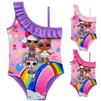 LOL Prekvapenie Bábika 2019 Nové detské Plavky Dievčatá Rameno-rameno jednodielne Plavky Dievčatá Plavky Spp Dievča LOL Plavky