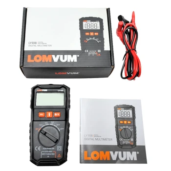 LOMVUM NCV Digitálny Multimeter Mini sa zabránilo pohybu jednotlivých častí Merača 6000 Počíta AC/DC Napätia na Meranie Teploty Meter Podsvietenie